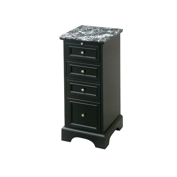 Home Styles Wooden Bedford 14 in. W Bath Utility Chest in Black