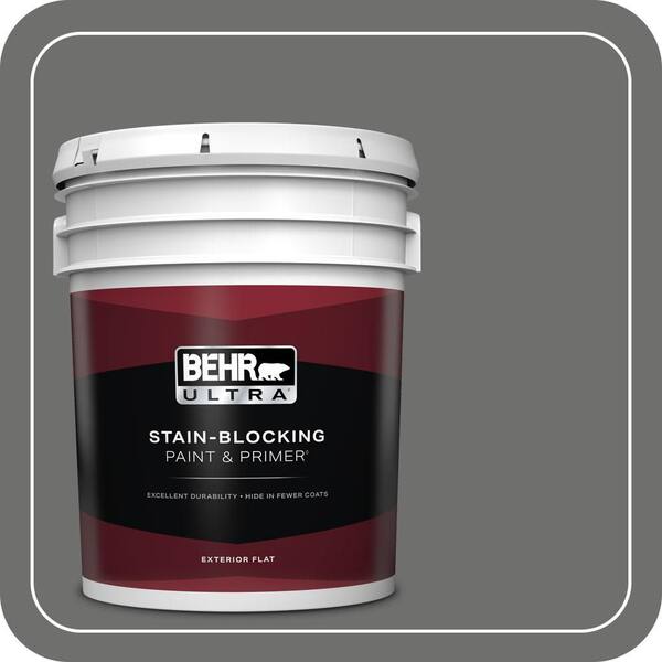 BEHR ULTRA 5 gal. Home Decorators Collection #HDC-AC-17A Welded Iron Flat Exterior Paint & Primer