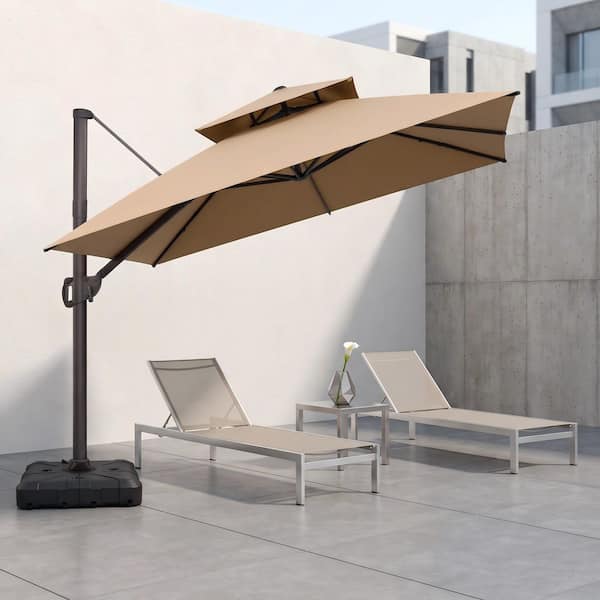 cloud mountain 10 ft cantilever patio umbrella cantilever Formosa Covers 10ft Hanging 8 Rib Replacement Canopy free enjoyment 128'' X 128'' Square Cantilever