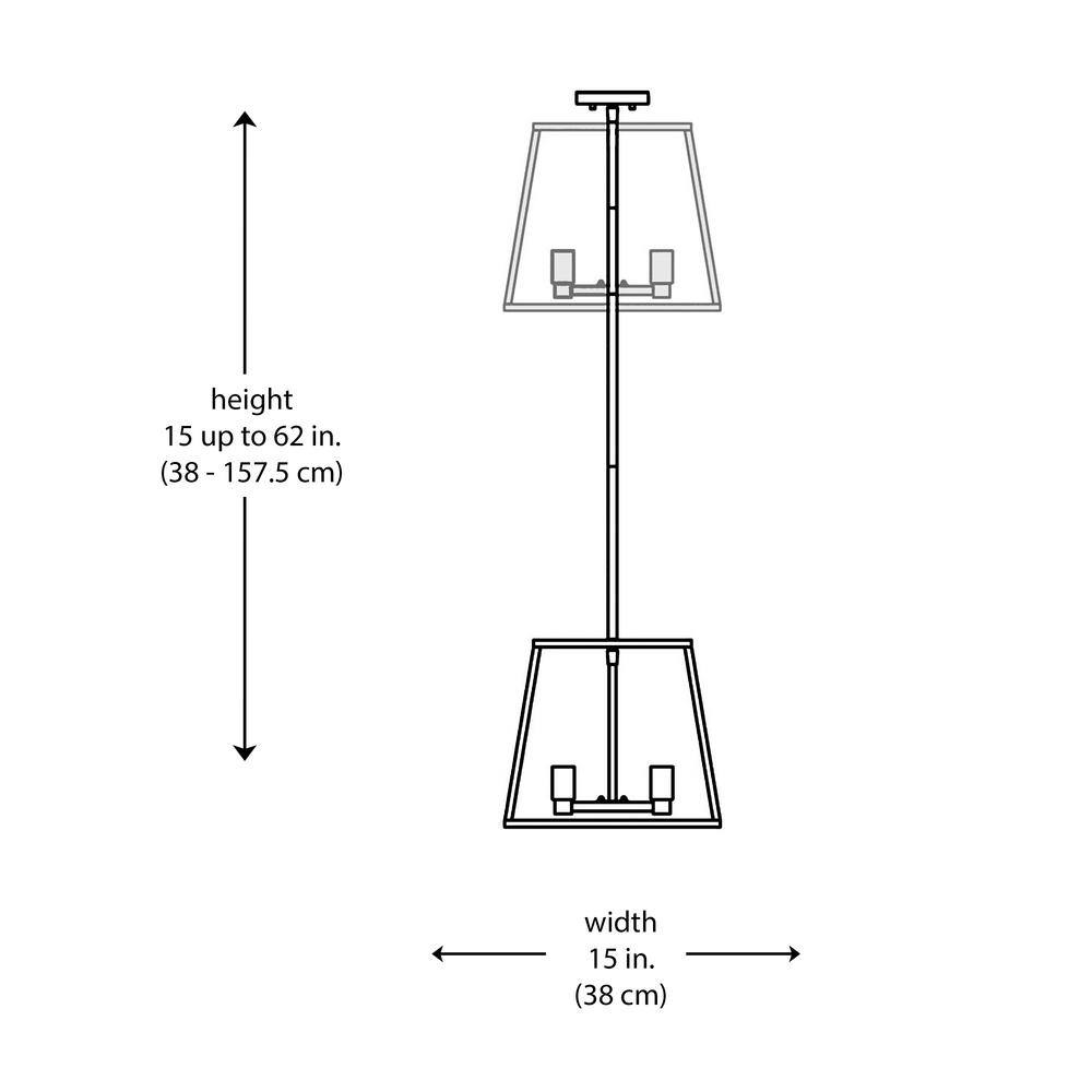 Adams 15'' Rubbed Oil Bronze Glass LED Pendant Light
