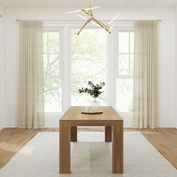 Modern Black Wood 72 in. 4-Legs Base Dining Table Seats-6