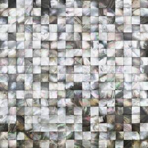 Sample - Donegal Glass Pearl Shell Mosaic Tile in Gray