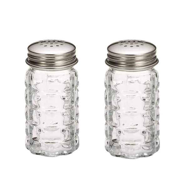 Salt and Pepper Shakers with Retro Style, Stainless Tops for Salt and Pepper, Kitchen (2-Pack)