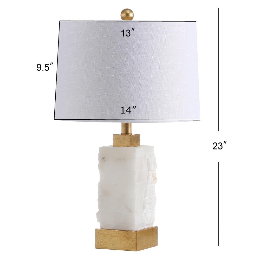 Eloise 23" White Alabaster and Gold Leaf LED Table Lamp