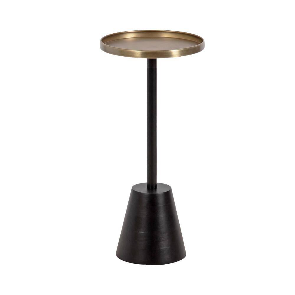 Tira 10 in. Gold Round Metal End Table