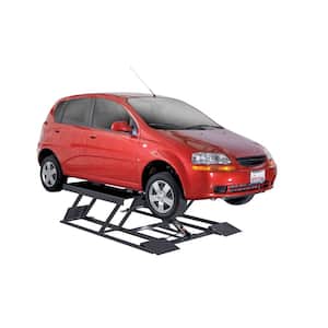 LR-60 1-Phase Low Rise Scissor Car Lift 6000 lbs. Capacity - Tow Handle for Easy Mobility With 220V Power Unit Included