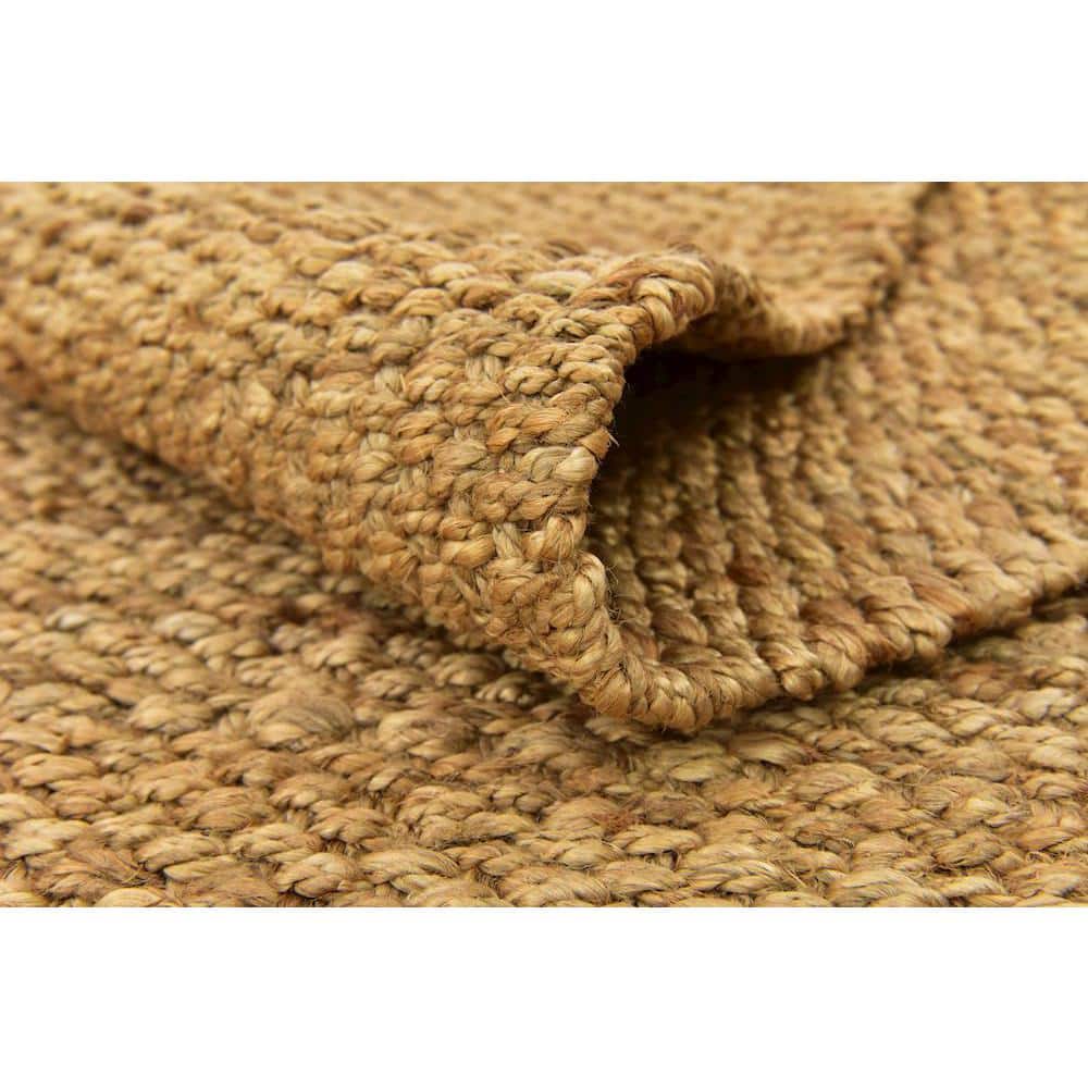 Eco-Friendly Tan Handwoven Jute 9' x 12' Area Rug