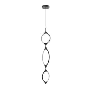 Serif 53 in. 1 Light 36-Watt Black Integrated LED Pendant Light