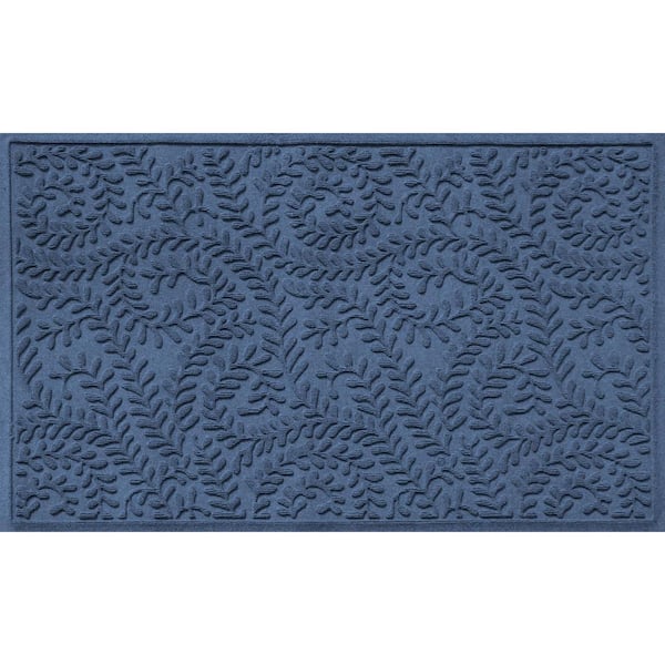 WaterHog Boxwood Navy 35 in. x 59 in. PET Polyester Indoor Outdoor Doormat
