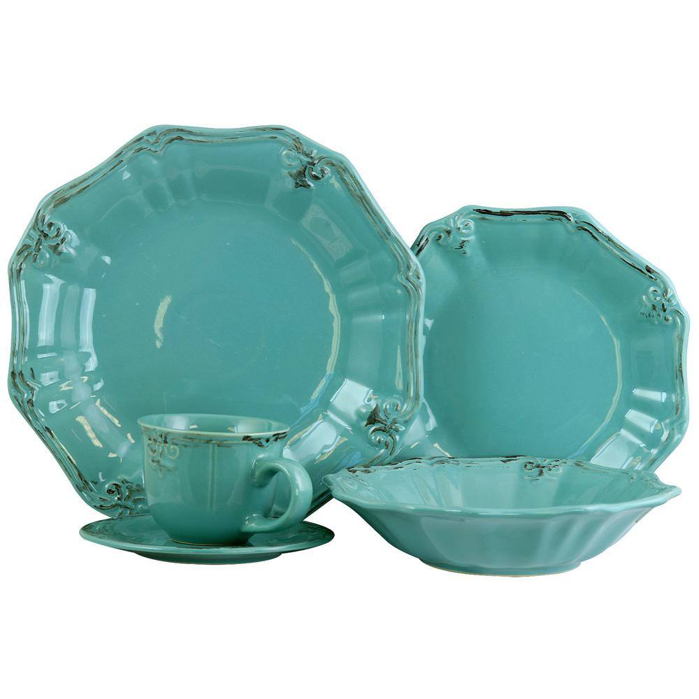 Modern Floral Ceramic 20-Piece Dinnerware Set for 4