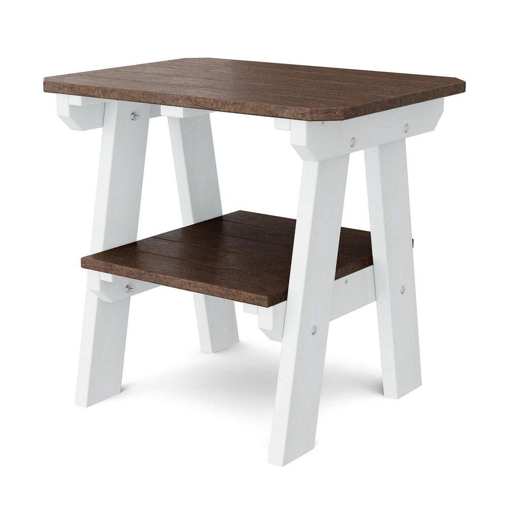 Heritage Tudor Brown and White HDPE Plastic Outdoor Side Table price history on PriceWatchPro