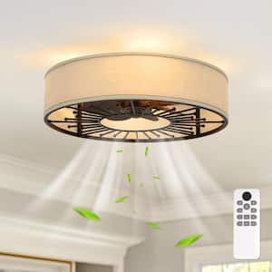 JAZAVA 20 in. Indoor Black 100-240-Volt Low Profile Ceiling Fan