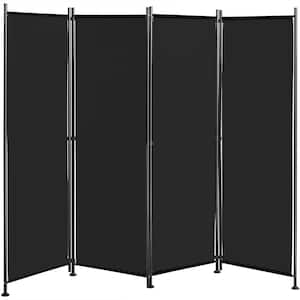 5.58 ft. Black 4-Panel Room Divider