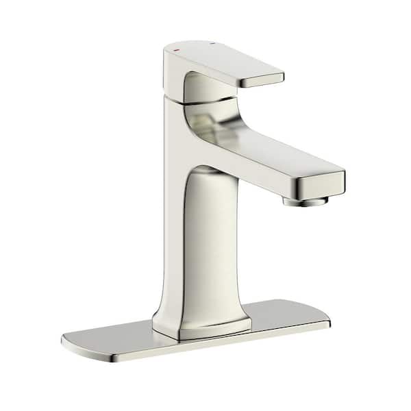 Fontaine by Italia Chatelet Single-Handle 1 or 3 Hole 4 in centerset Bathroom Faucet in Brushed Nickel