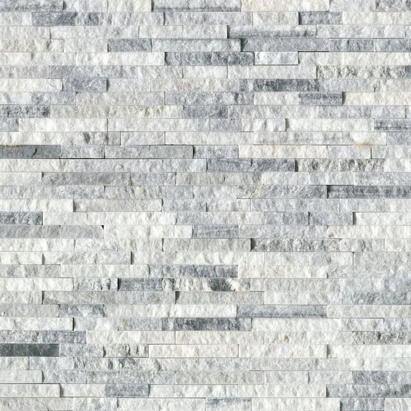 Alaska Gray Split Face 12 in. x 12 in. Splitface Marble Wall Tile (1 sq. ft. / Each)