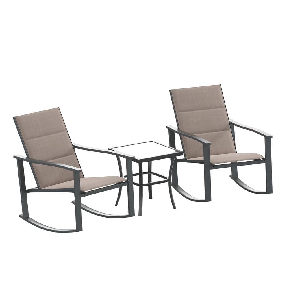 Carnegy Avenue Black 3Piece Metal Patio Conversation Set CGAFV519634