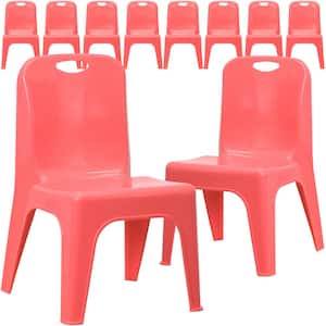 Red Plastic Stack Chairs (Set of 10)