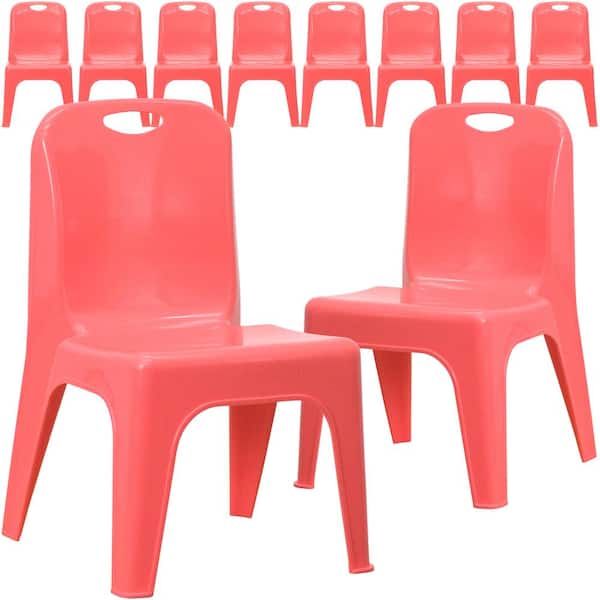 Carnegy Avenue Red Plastic Stack Chairs (Set of 10)