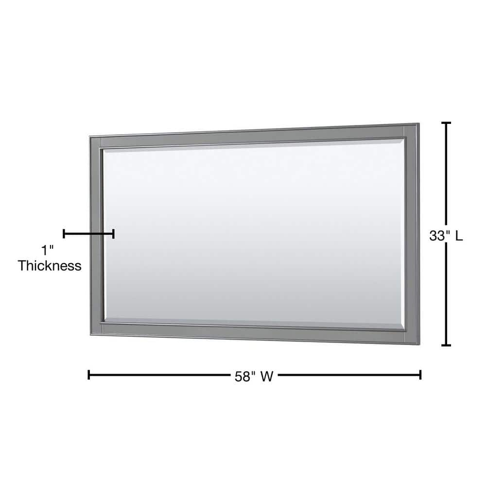 Wyndham Collection Deborah 58 in. W x 33 in. H Framed Rectangular ...