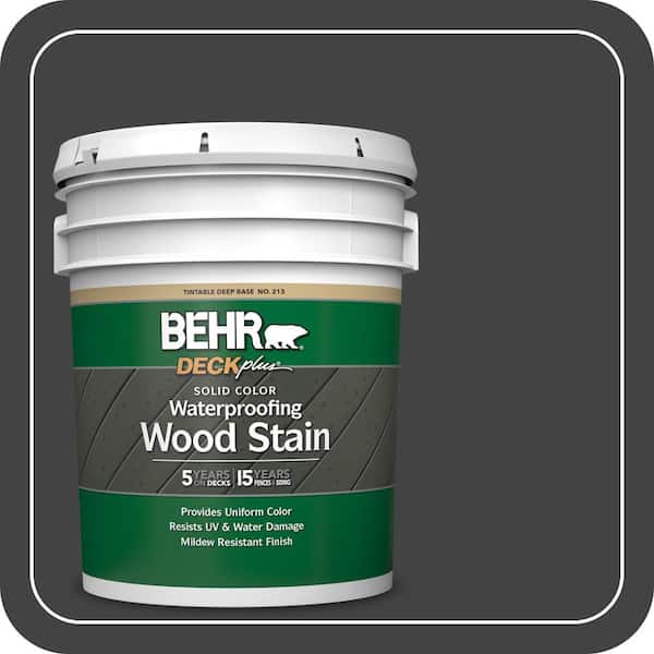 5 gal. #S-H-790 Black Suede Solid Color Waterproofing Exterior Wood Stain