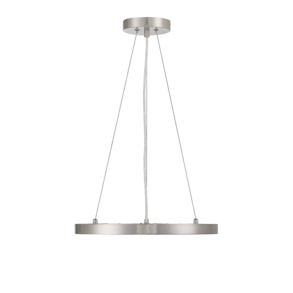 Brushed Nickel 30W LED Pendant Light with Acrylic Shade