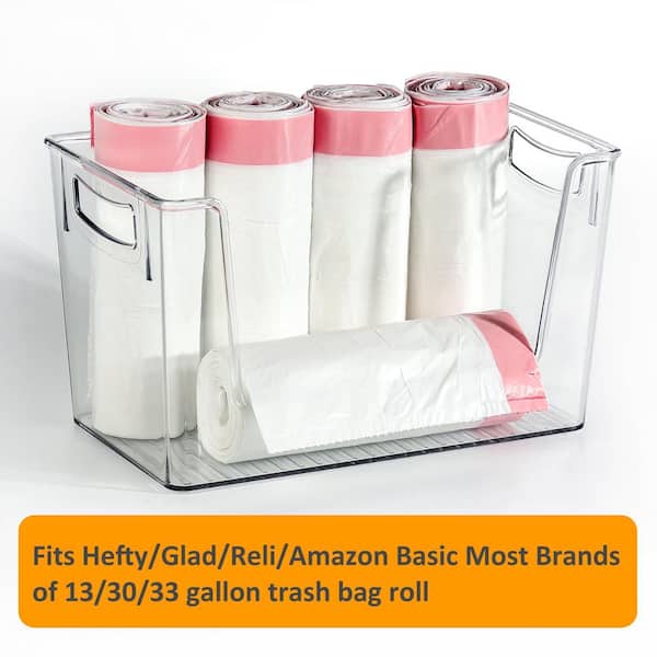 Afoxsos Natural Bamboo 12 in. x 7 in. Plastic Stackable Storage