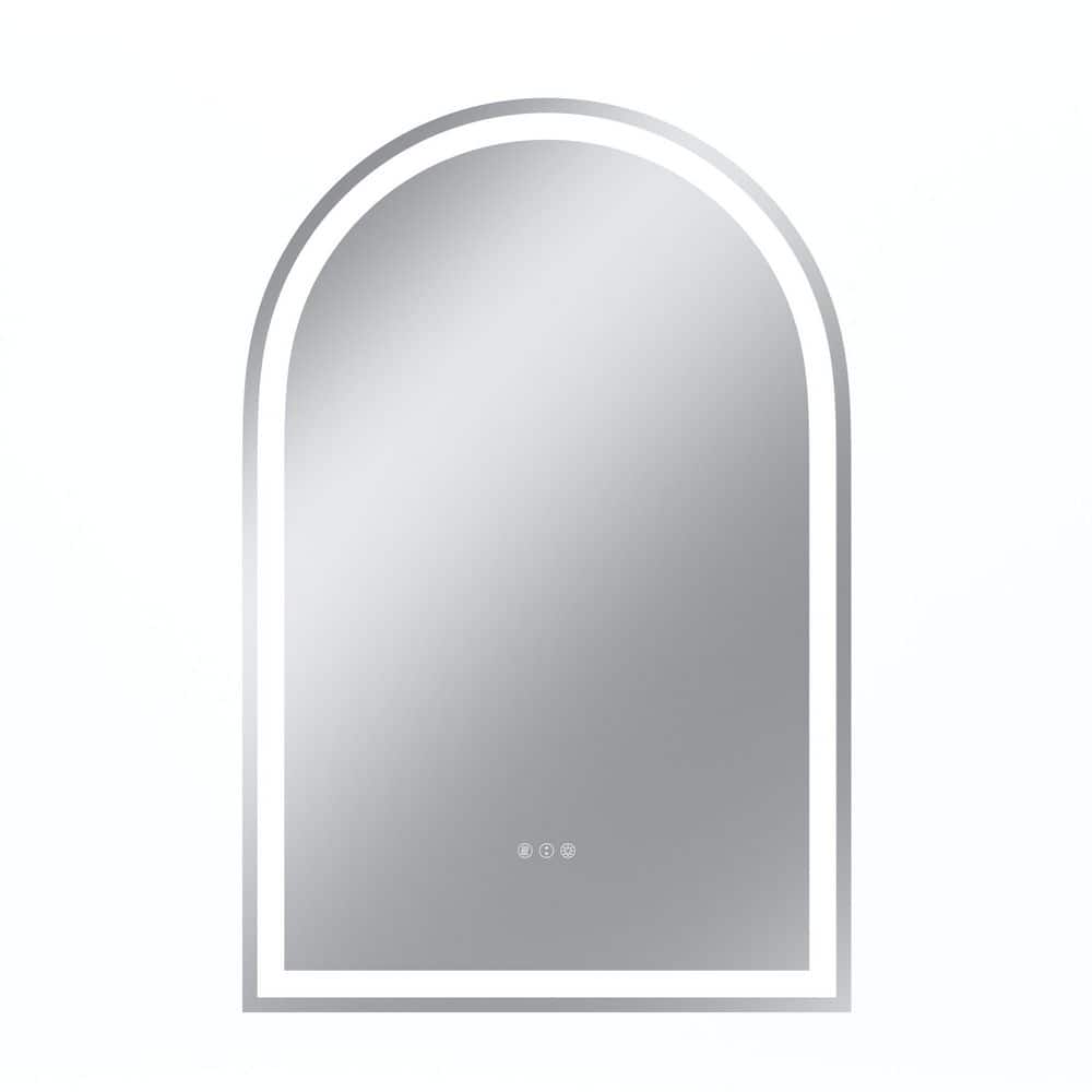 32 in. W x 48 in. H Arched Frameless Aluminum Alloy Wall Mount Bathroom Vanity Mirror with LED Light price history on PriceWatchPro