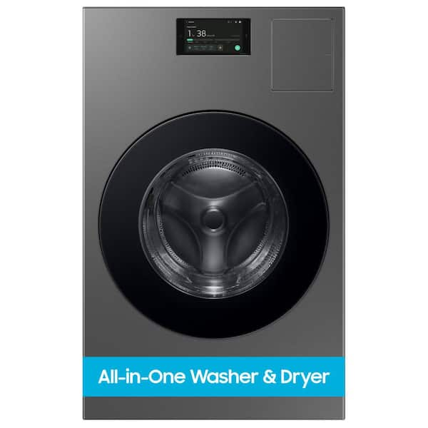 Bespoke 5.3 cu. ft. Ultra Capacity All-In-One Washer Dryer Combo with Super Speed and Ventless Heat Pump in Dark Steel