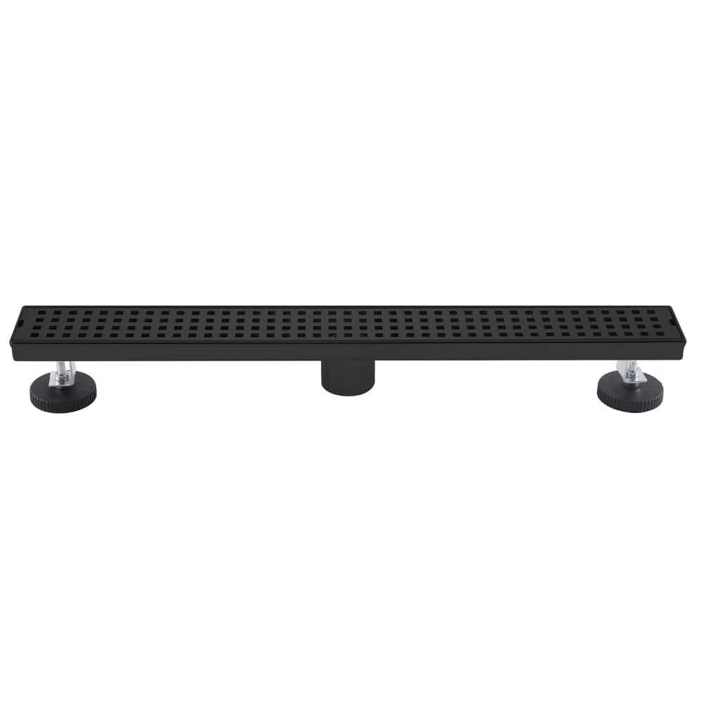 36 in. Linear Shower Drain with Adjustable Feet Modern Rectangular 304 Stainless Steel Floor Bathroom Drain Matte Black price history on PriceWatchPro
