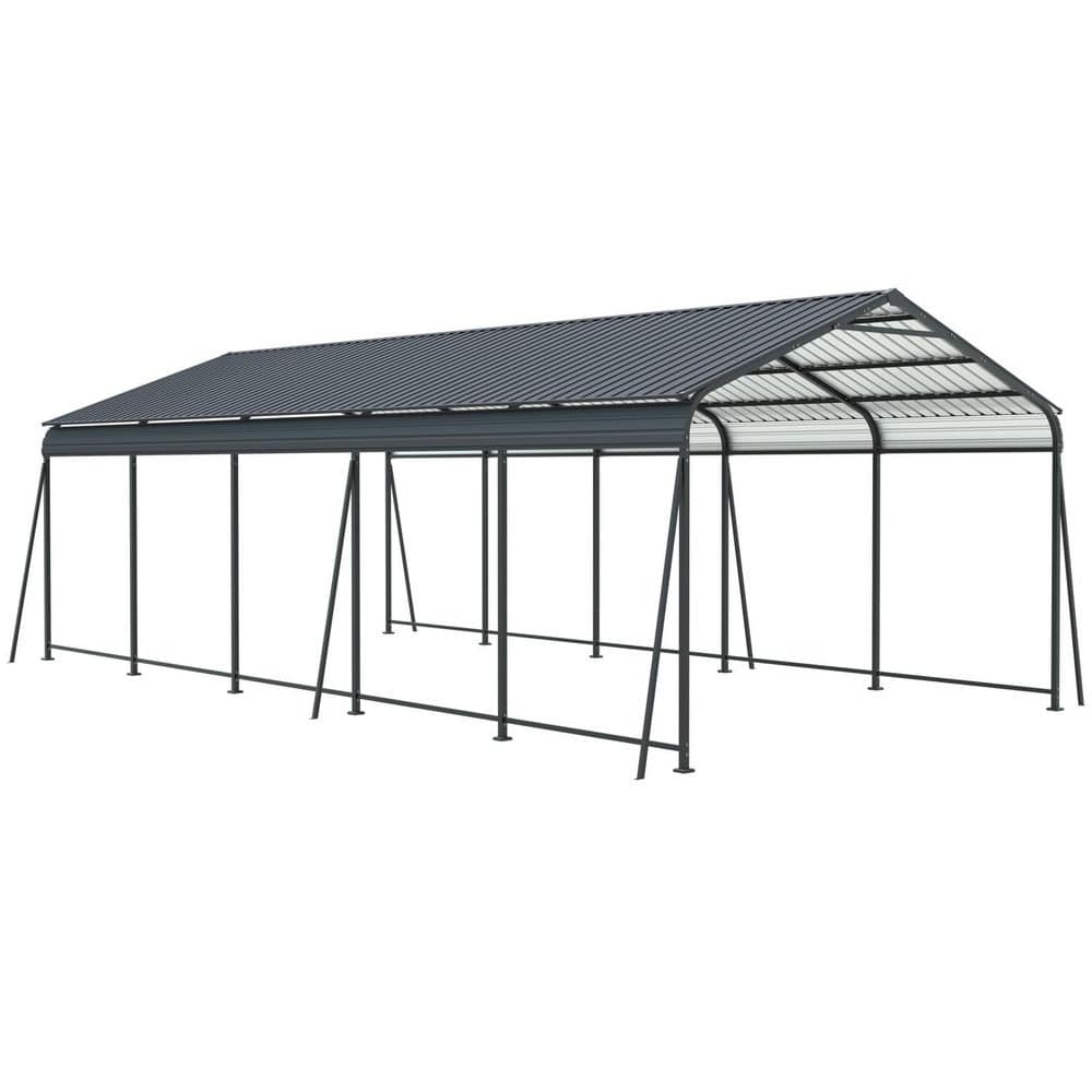 13 ft. W x 26.5 ft. D x 9 ft. H Charcoal Galvanized Steel Portable Carport with Heavy Duty Frame price history on PriceWatchPro