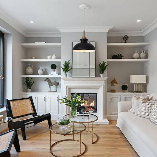 1-Light Metal Hanging Ceiling Pendant Light Chandelier Light Fixture with Black Shade for Kitchen Island