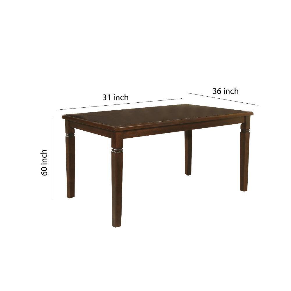 Oak Brown Rectangular Wooden Dining Table with Tapered Legs