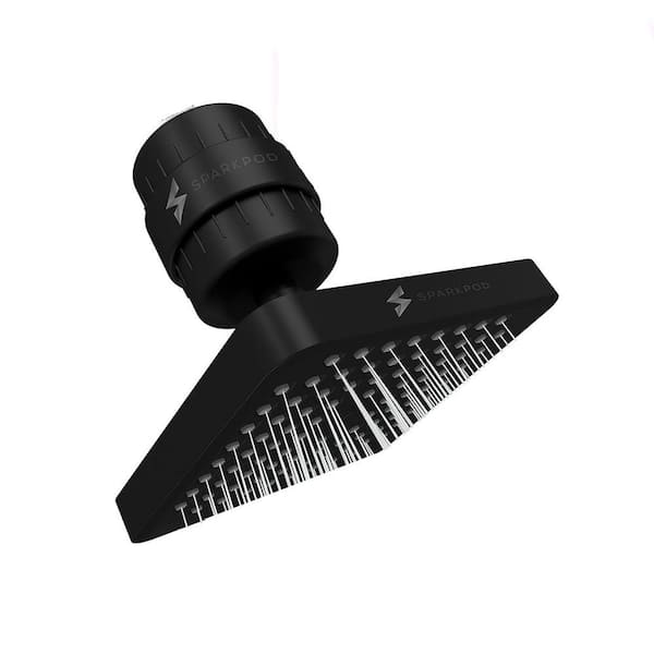 Lukvuzo 6 in. Square 23-Stage Shower Filter Head with Water Filter Cartridge Reduces Chlorine High Pressure in Matte Black