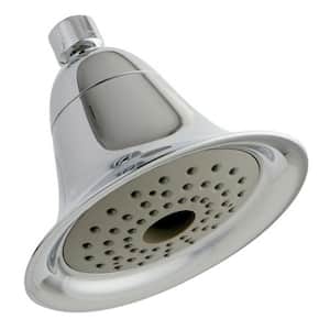 2-Spray 6 in. Single Wall Mount Fixed Shower Head in Polished Chrome