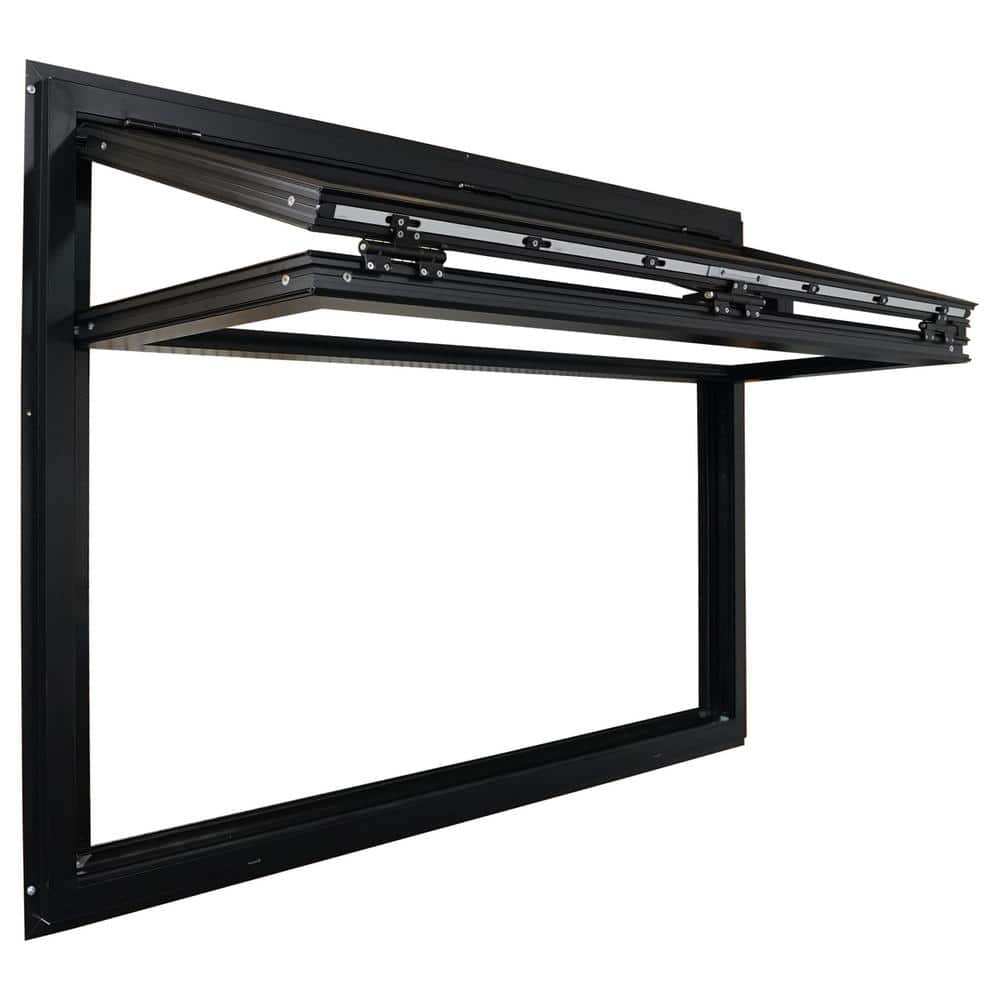 TEZA DOORS Teza 72 in. x 48 in. Awning Fold Up Outswing Matte Black ...