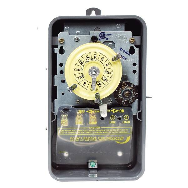 Intermatic T170 Series 40 Amp 24-Hour Mechanical Time Switch with Skipper - Carryover and Outdoor Enclosure - Gray