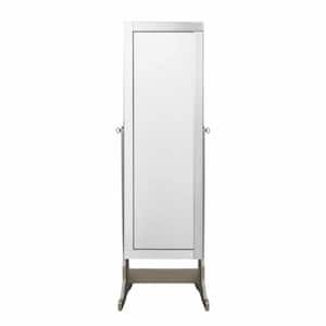 Adele Cheval Classic Silver Floor Mirror Jewelry Armoire with LED Lights