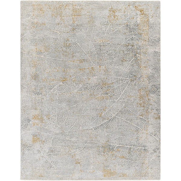Dresden Medium Gray Modern Botanical 2 X 2 Area Rug
