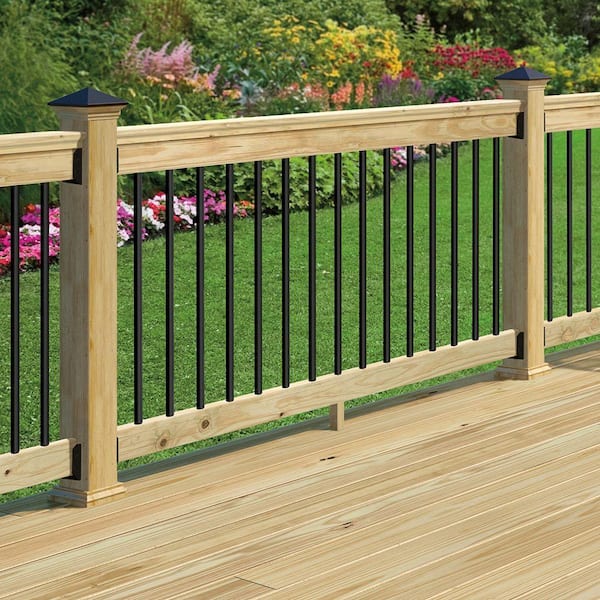 Pressure-Treated 6 ft. Aluminum Southern Yellow Pine Rail Kit