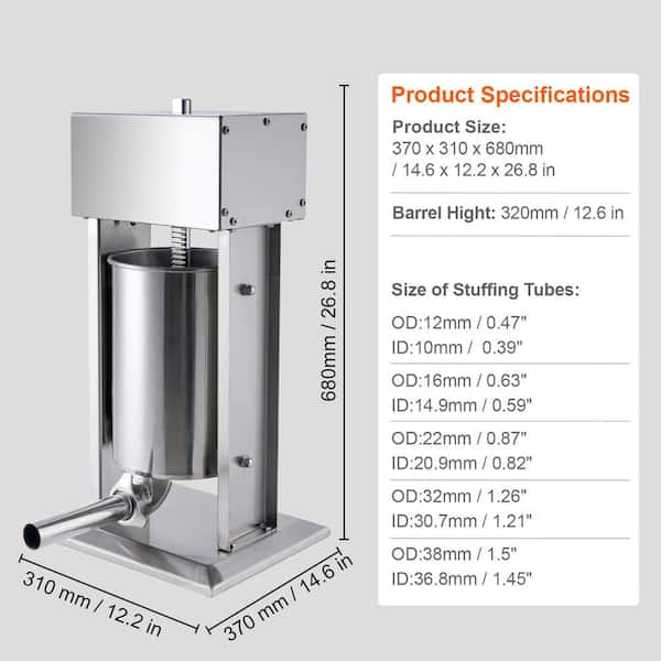 Just in Folding & Espresso's Stache セット SVOPES Electric Sausage Stuffer,25 L/55 lbs. Vertical Meat