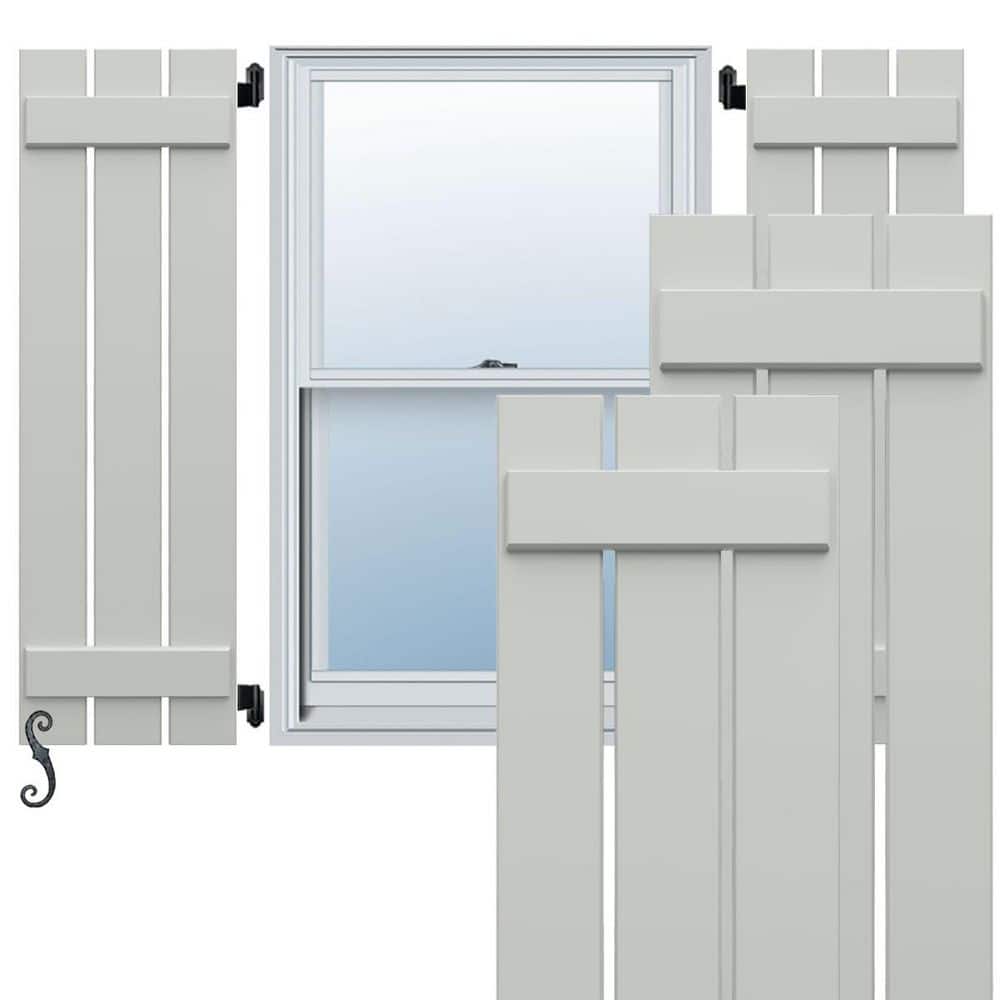 17 1/8 in. W x 25 in. H EnduraCore Composite 3-Board Spaced Board-n-Batten Shutters, Hailstorm Gray (Pair-No Hardware) price history on PriceWatchPro