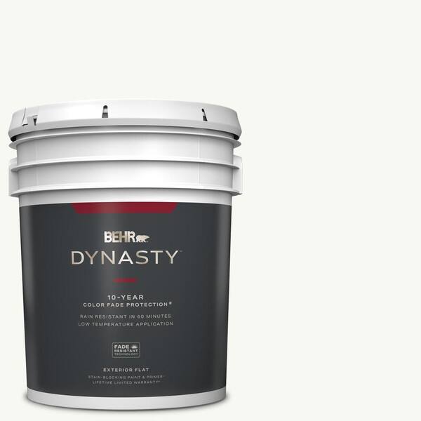 BEHR DYNASTY 5 gal. #PPU18-06 Ultra Pure White Flat Exterior Stain-Blocking Paint & Primer