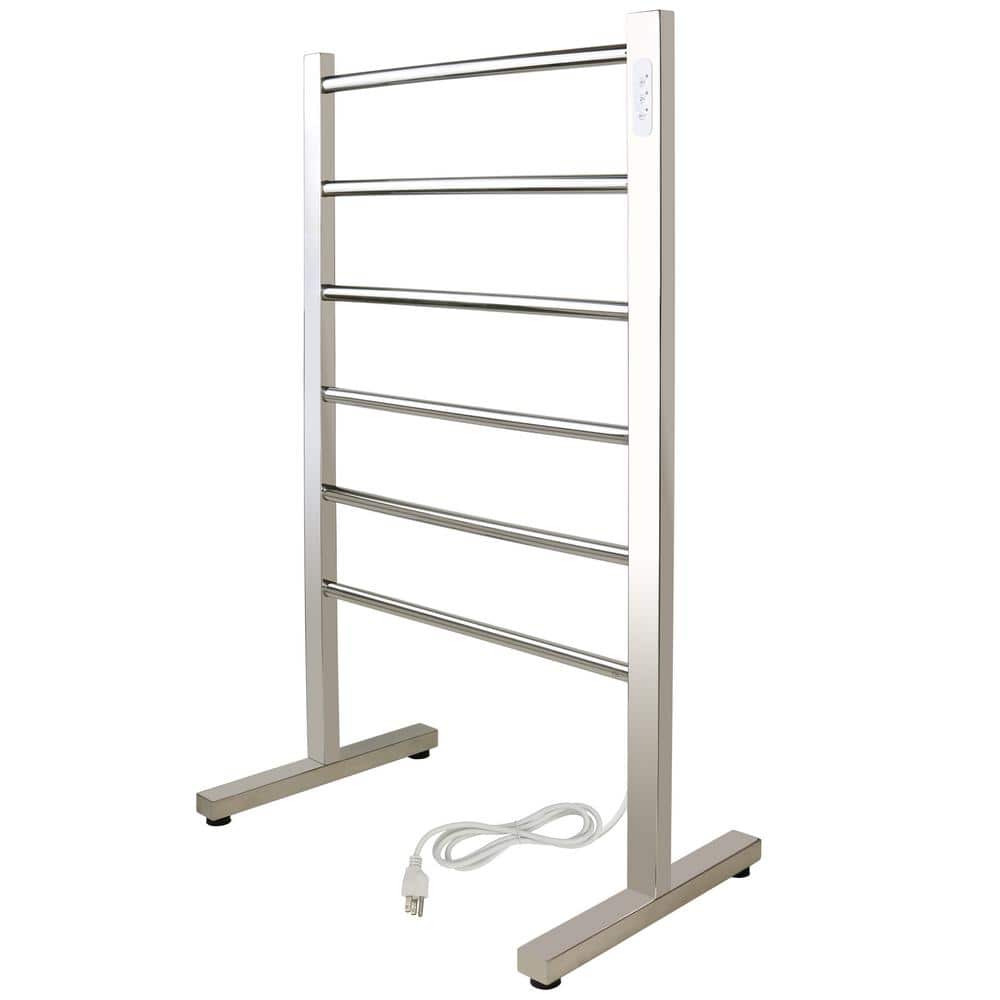 Ibiza Polished Stainless Steel Freestanding 6-Bar Towel Warmer