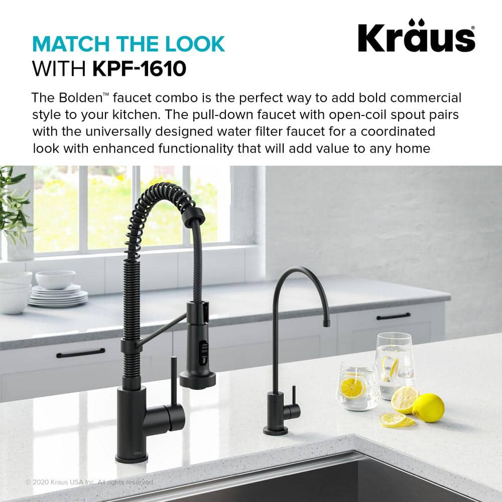 Matte Black Stainless Steel Kitchen Water Filter Faucet