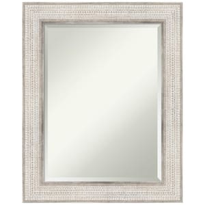 Trellis Silver 23.88 in. W x 29.88 in. H Wood Framed Beveled Bathroom Vanity Mirror in Silver