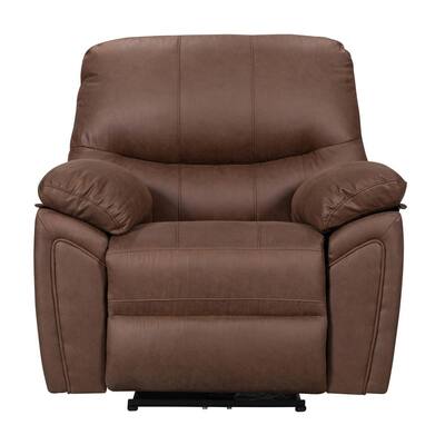 Brown Power Recliner Chair with USB Charging Port and Pillow Top Arms Electric Reclining Sofa