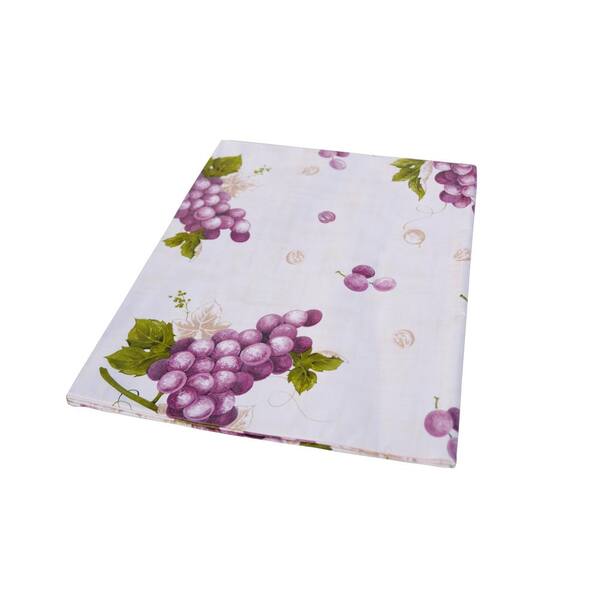 Ottomanson 55 in. x 70 in. Indoor and Outdoor Grape Vine Design Tablecloth for Dining Table