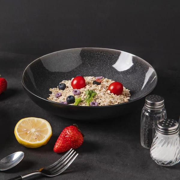 38 fl. oz. Blue Ceramic Bowls (Set of 2) Dishwasher and Microwave