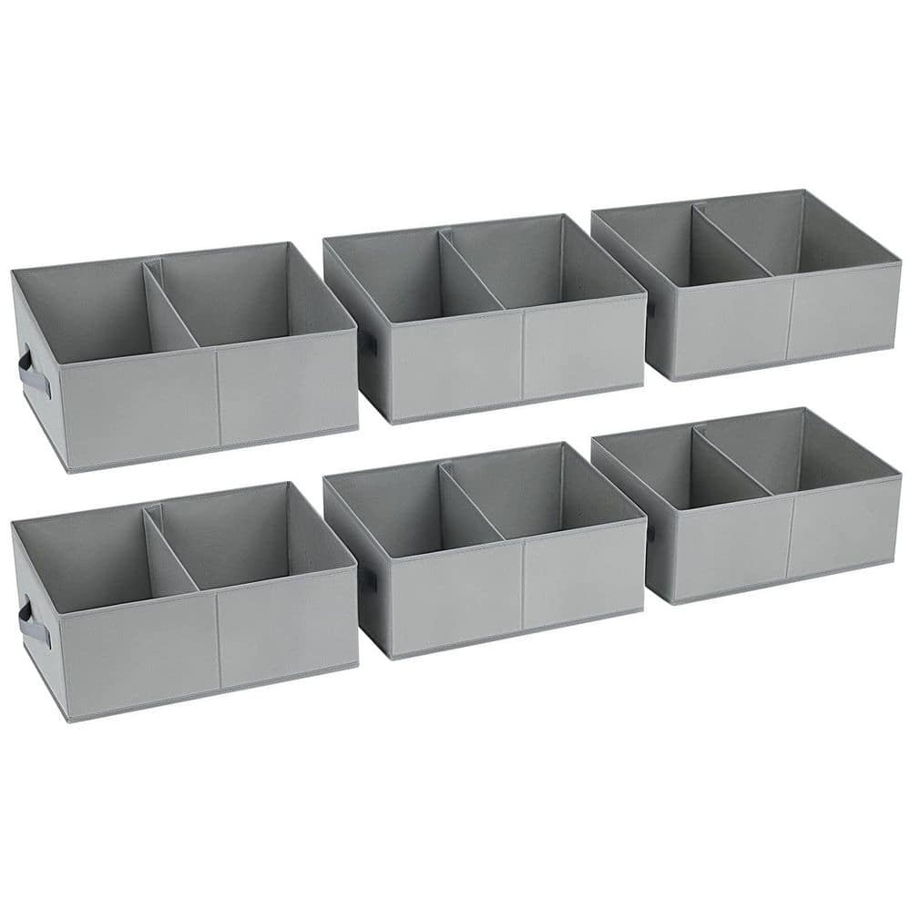 Afoxsos Grey 12in x 12in Fabric Trapezoid Storage Bins with