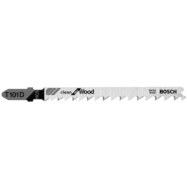 Bosch 4 in. 6 Teeth per in. High Carbon Steel T-Shank Jig Saw Blade for Hard/Soft Wood, OSB, Plastics, and Plywood (100-Pack)
